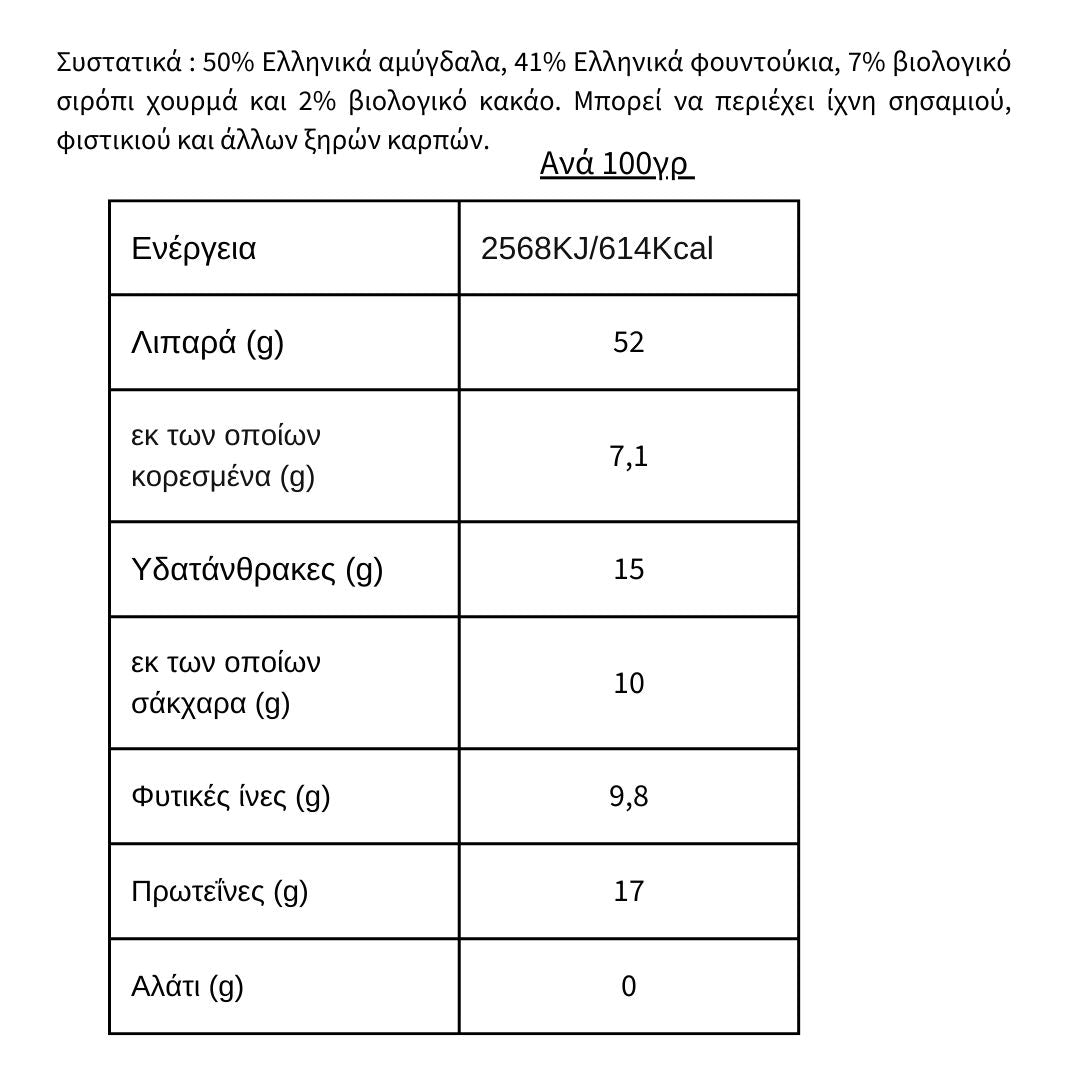 Βούτυρο αμυγδάλου και φουντουκιού με χουρμά και κακάο LATOMI FARM , 210gr