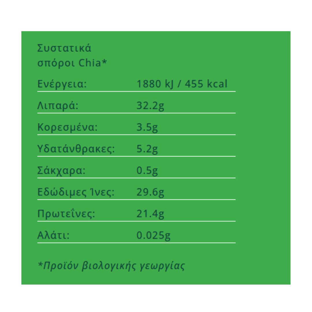 Σπόροι Chia 200g Βιοαγρός Bio