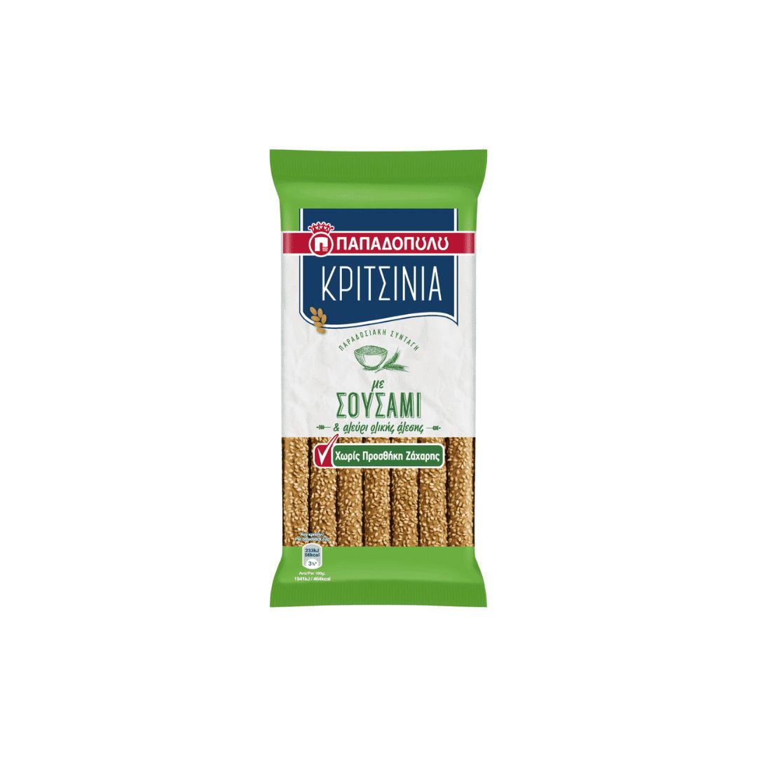 ΠΑΠΑΔΟΠΟΥΛΟΥ Κριτσίνια Χωρίς Ζάχαρη 170gr. - (ΣΟΥΣΑΜΙ)