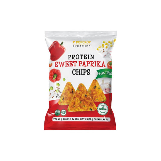 Vegan Chips Πρωτεΐνης με Πάπρικα Γλυκιά 60g Popcrop